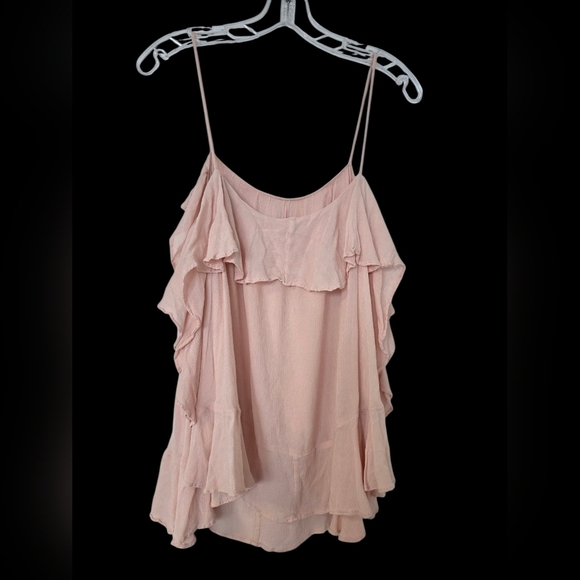 Free People Light Pink Ruffle Camisole Size Medium - Picture 2 of 4